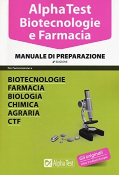 alpha test biotecnologie e farmacia 13 manuale di preparazione