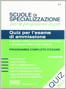 scuole di specializzazione per le professioni legali quiz per