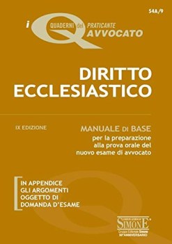 diritto ecclesiastico manuale di base per la preparazione alla prova