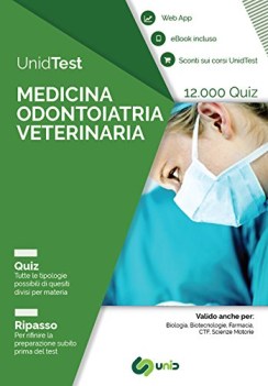 unidtest medicina odontoiatria veterinaria 12000 quiz ripasso  con app con ebook