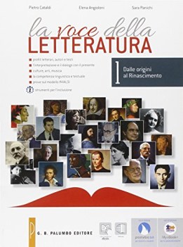 voce della letteratura 1 +dvd italiano, antologia tr.