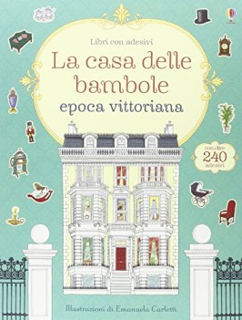 casa delle bambole epoca vittoriana con adesivi