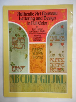 authentic art nouveau lettering and design in full color