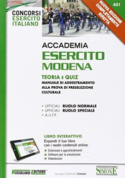 Accademia esercito Modena. Teoria e quiz manuale preselezione culturale