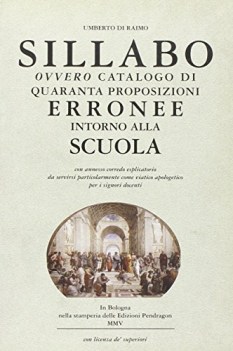 sillabo ovvero catalogo di quaranta preposizioni erronee intorno alla scuola