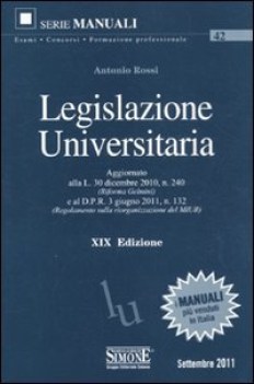 legislazione universitaria XIX ed.