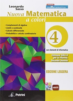 nuova matematica a colori gialla 4 +eb matematica it e ip