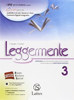 leggermente 3 +competenze 3 +dvd italiano, antologia media