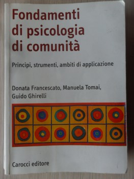 Fondamenti di psicologia di comunita principi strumenti ambiti di applicazione